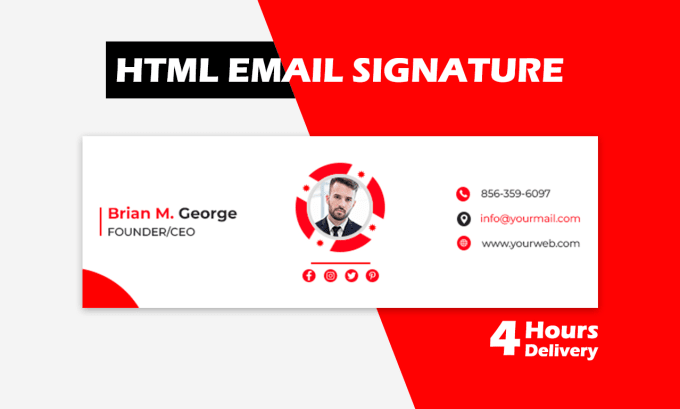 Gig Preview - Make clickable html outlook and email signature in 4hrs