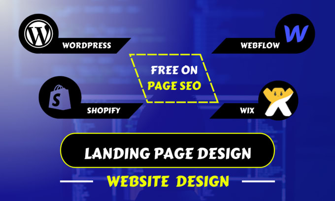 Gig Preview - Build landing page using wordpress, wix, webflow, and shopify website design