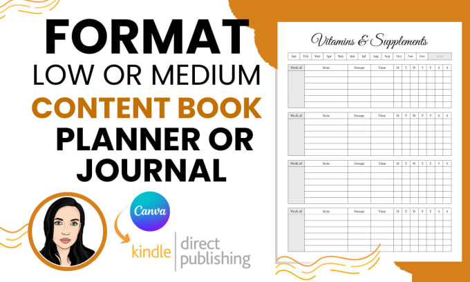 Gig Preview - Format your amazon KDP planner or journal in canva