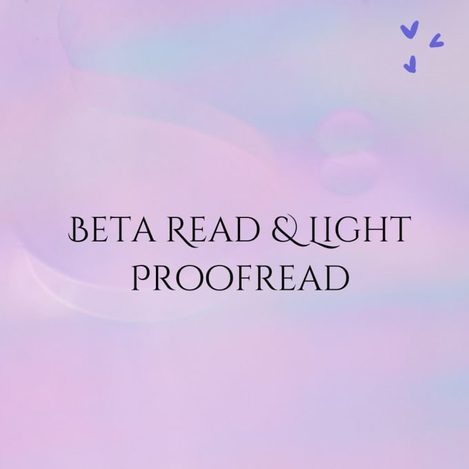 Gig Preview - Beta read and give you editorial notes