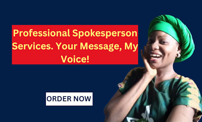 Gig Preview - Be your natural female spokesperson, breaking news spokesperson, act say words