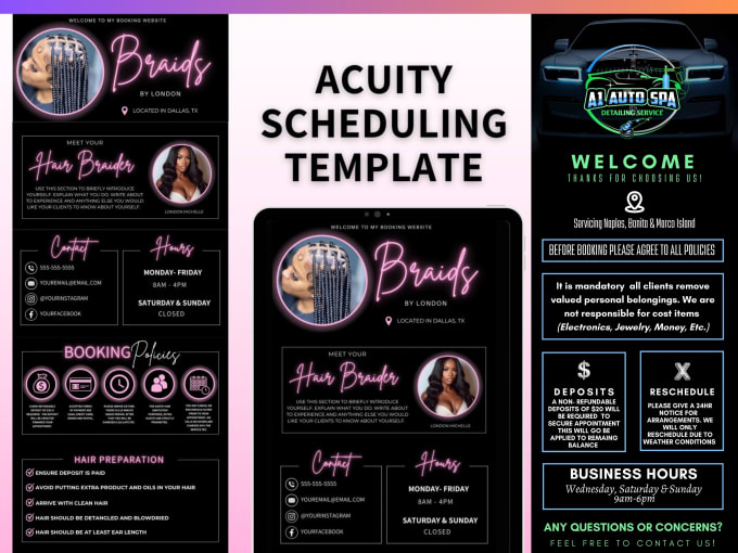 Gig Preview - Setup acuity and design custom acuity scheduling site with your brand