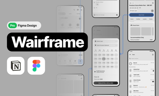 Gig Preview - Do professional wireframe design for your app with figma