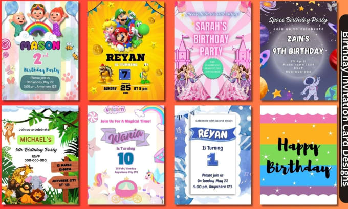 Gig Preview - Design kids birthday invitation cards