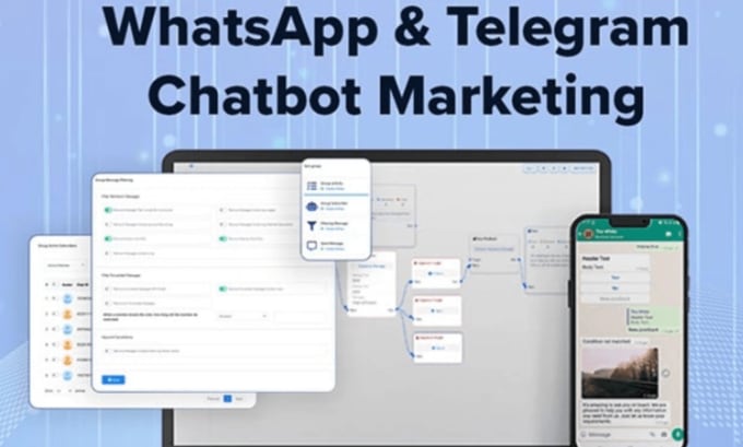 Gig Preview - Setup chatbots for whatsapp and telegram chatbot marketing tool