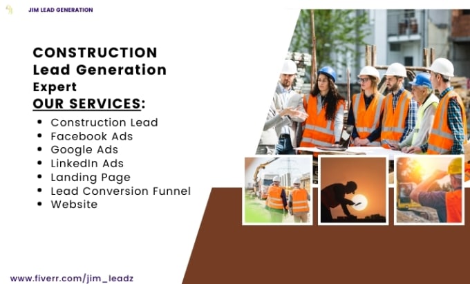 Gig Preview - Do construction leads construction facebook ads construction leads landing page