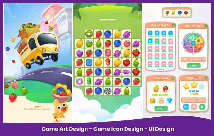 Bestseller - create 2d game art, game UI, game popup, 2d game