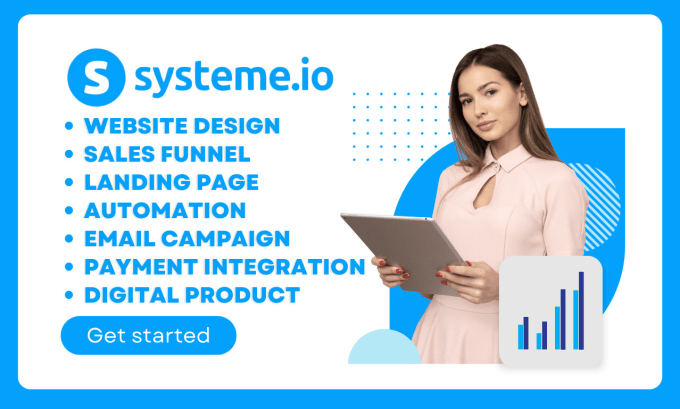 Gig Preview - Do systeme io sales funnel systeme landing page systeme io website design