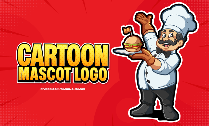 Gig Preview - Draw caricature mascot logo, modern cartoon character for you