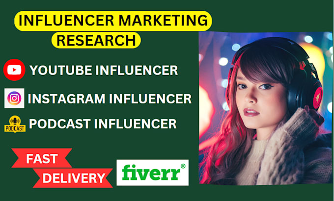 Gig Preview - Find youtube influencer, instagram influencer and top podcast lead