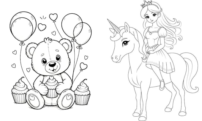 Gig Preview - Draw coloring book pages for adult and childrens