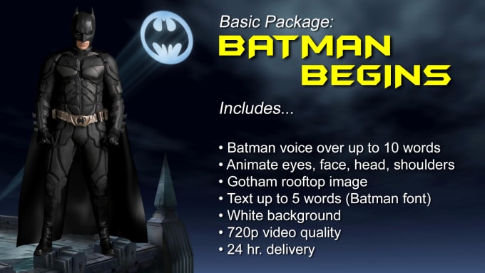 Gig Preview - Make custom batman birthday video, party invite