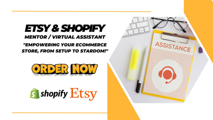 Gig Preview - Be etsy shopify virtual assistant mentor shopify klaviyo shopify etsy shop setup