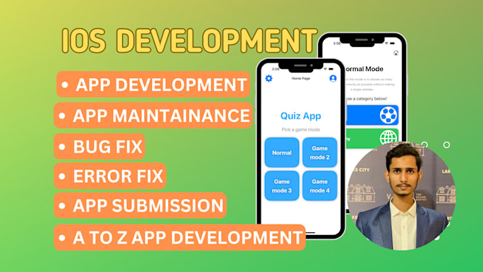 Gig Preview - Build iphone, ios app, bug fix as ios developer ios development using swiftui