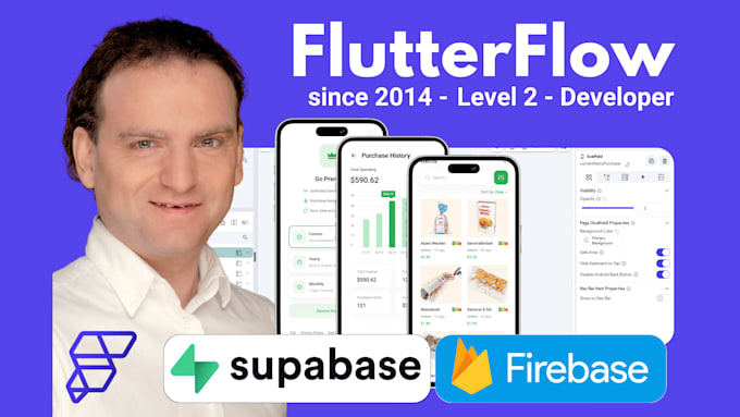 Gig Preview - Handle any flutterflow job develop, enhance and fix using firebase or supabase