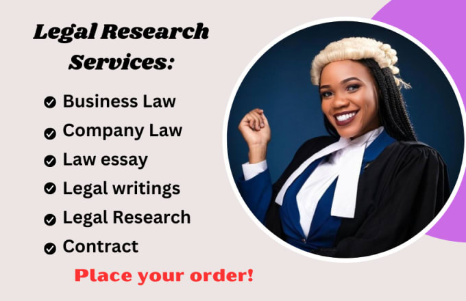 Gig Preview - Do legal research, case briefs, report, memo, contract, agreements, law essays