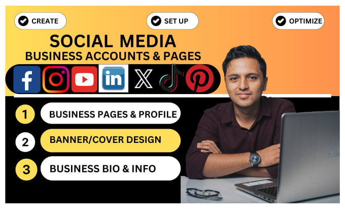 Gig Preview - Create social media accounts, setup ig, optimize all business page