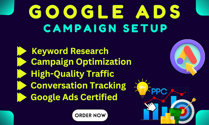 Gig Preview - Setup and manage google ads PPC campaigns to skyrocket ROI