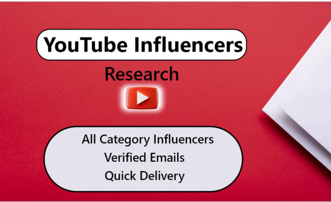 Gig Preview - Find best youtube influencers and do outreach