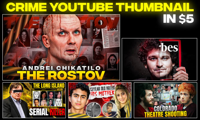 Gig Preview - Design a crime and investigation youtube thumbnails for you