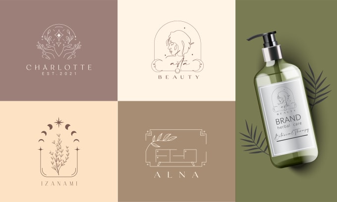 Gig Preview - Do botanical boho minimalist beauty spa logo and label design