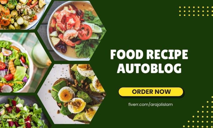 Gig Preview - Create an autopilot food recipe autoblog website with ai