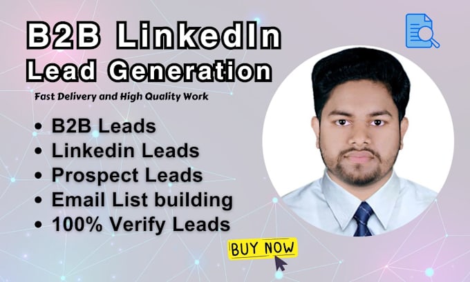 Gig Preview - B2b linkedin generation, targeted leads, email list building