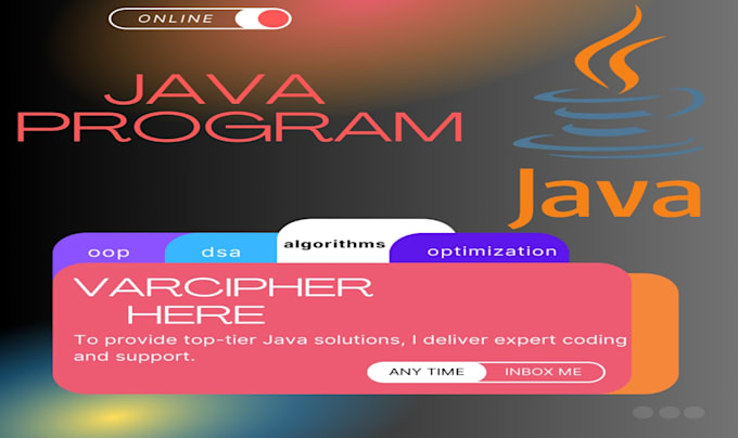 Gig Preview - Craft efficient java solutions with oop, data structures, and algorithms