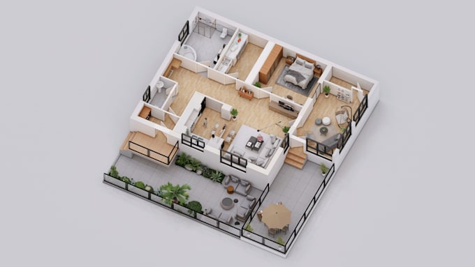 Gig Preview - Expert 3d floor plan rendering, precise and custom designs