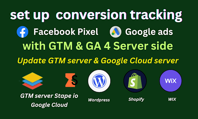 Gig Preview - Setup ecommerce conversion tracking with GTM and ga 4 server side