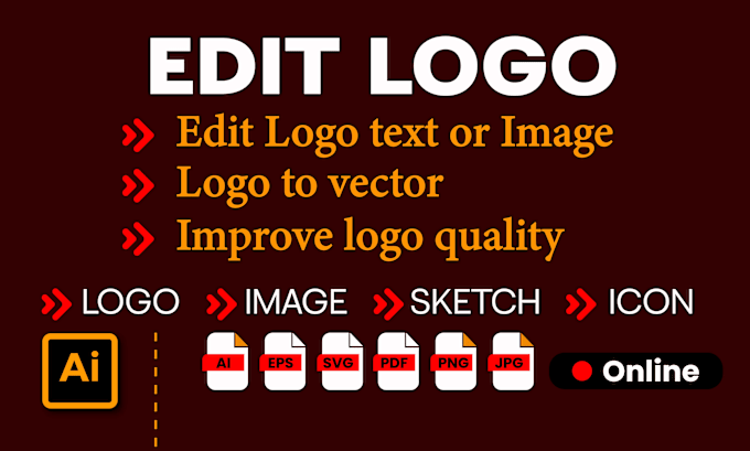 Gig Preview - Redo, redraw, resize, edit, recreate your logo or image in adobe illustrator