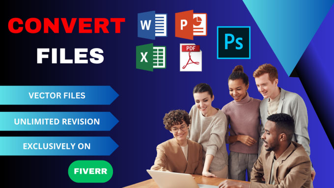 Gig Preview - Convert any file to vector ai, psd, png in 30 minutes