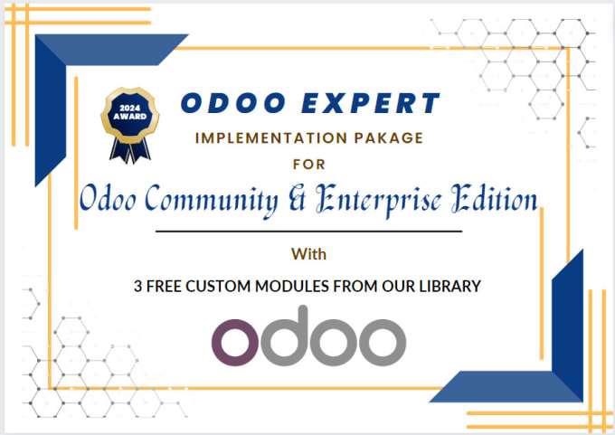 Gig Preview - Do full odoo implementation with 3 free custom modules in 99 dollars only