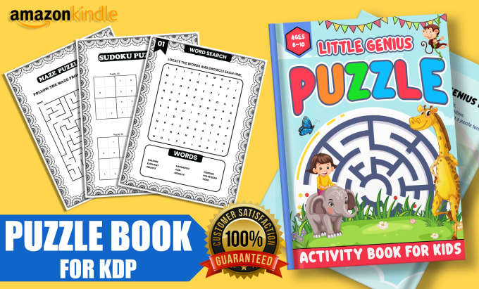 Gig Preview - Create word search sudoku mazes puzzle book pages and cover