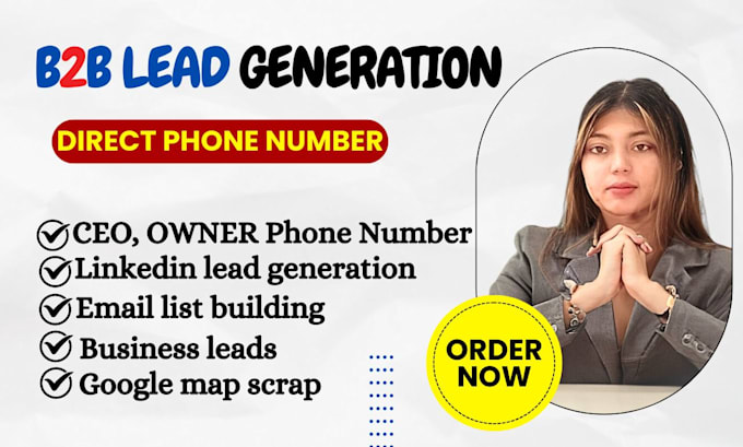 Gig Preview - Do b2b lead generation, direct phone number, shopify ecommerce and business lead