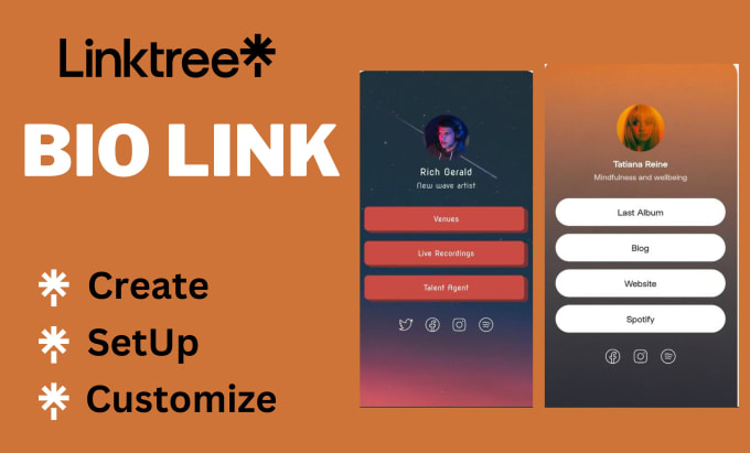 Gig Preview - Set up a link tree, bio link, and landing page social media