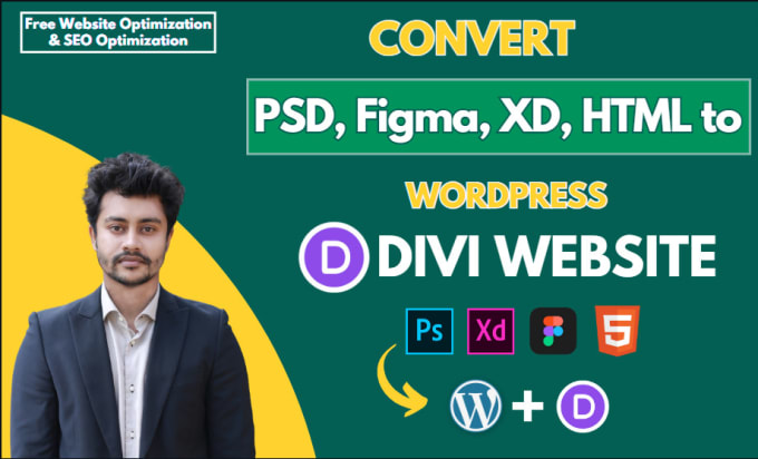 Gig Preview - Convert divi website, figma to divi, psd to divi, xd to divi