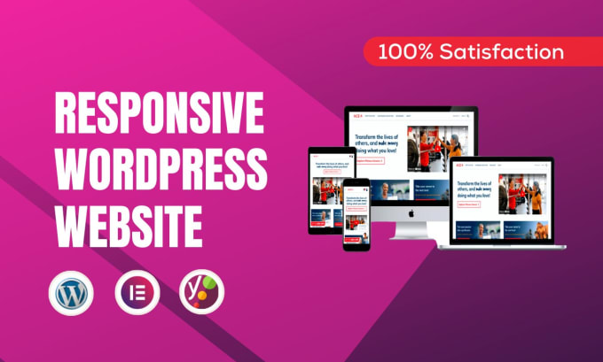 Gig Preview - Build elegent responsive wordpress website design, redesign or wordpress blogs