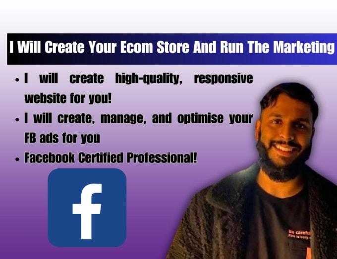 Gig Preview - Create your ecommerce store and run facebook ads for you