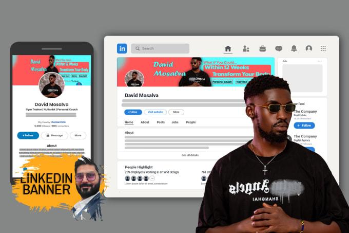 Gig Preview - Make a linkedin banner cover for your linked in profile