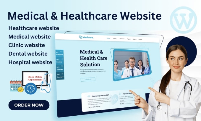 Gig Preview - Create medical healthcare website and dental hospital website