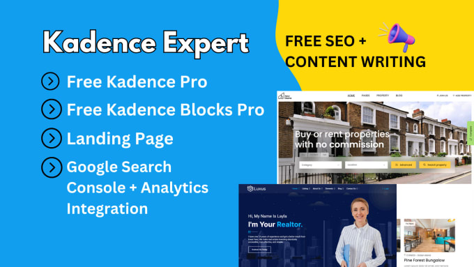 Gig Preview - Design website with kadence pro, kadence blocks