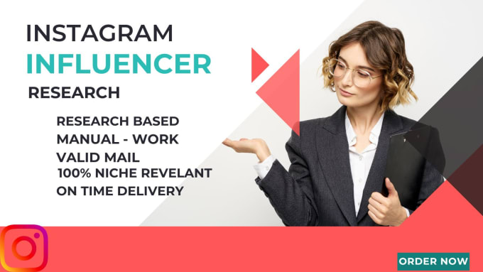 Gig Preview - Find best instagram influencer lead,instagram influencer email list on the nich