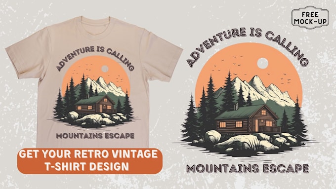 Gig Preview - Create retro vintage t shirt design and illustration