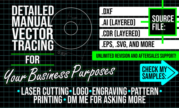 Gig Preview - Create files for your business need vector trace ai, cdr, svg, eps, dxf cutting