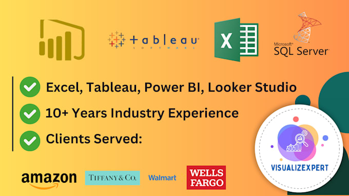 Gig Preview - Build power bi, tableau, google looker studio, excel reports