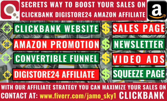 Gig Preview - Build profitable amazon affiliate website or clickbank affiliate link promotion