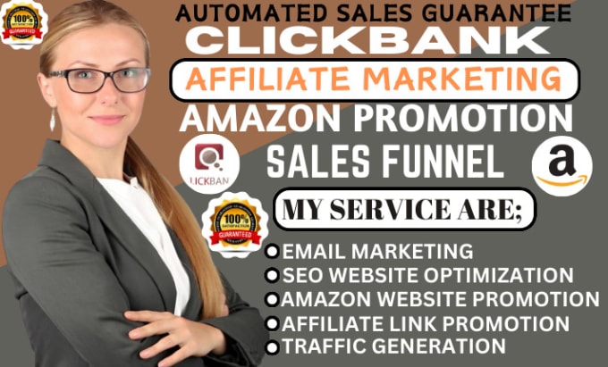 Gig Preview - Boost affiliate marketing sales funnel amazon website link promotion