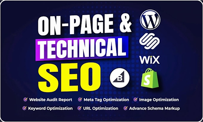 Gig Preview - Optimize website onpage technical SEO service wordpress shopify wix squarespace