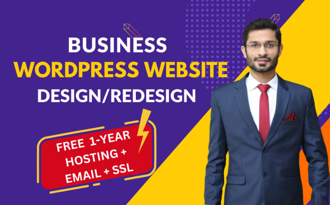 Gig Preview - Business website design, wordpress website development, web design free hosting